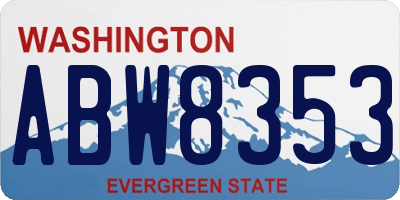 WA license plate ABW8353