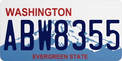 WA license plate ABW8355
