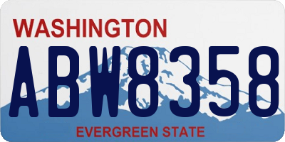 WA license plate ABW8358