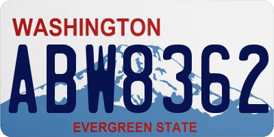 WA license plate ABW8362