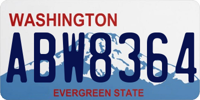 WA license plate ABW8364