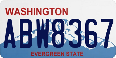 WA license plate ABW8367