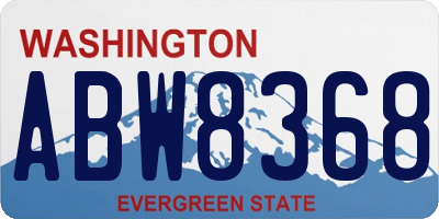 WA license plate ABW8368