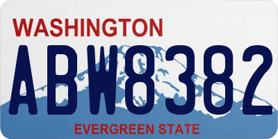 WA license plate ABW8382