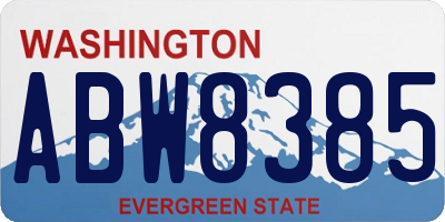 WA license plate ABW8385