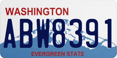 WA license plate ABW8391