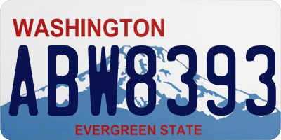 WA license plate ABW8393