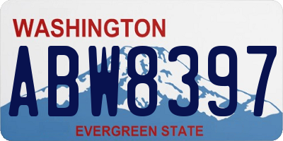 WA license plate ABW8397