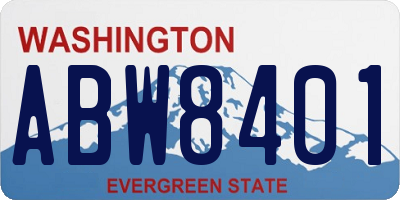 WA license plate ABW8401