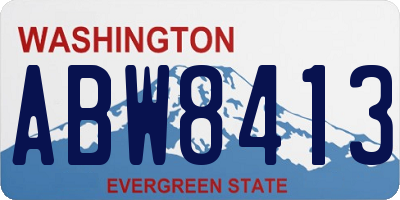 WA license plate ABW8413
