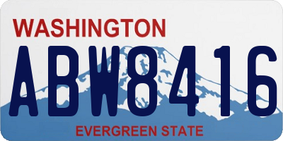 WA license plate ABW8416