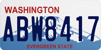 WA license plate ABW8417