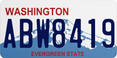 WA license plate ABW8419