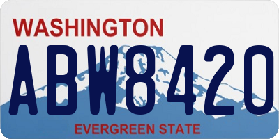 WA license plate ABW8420
