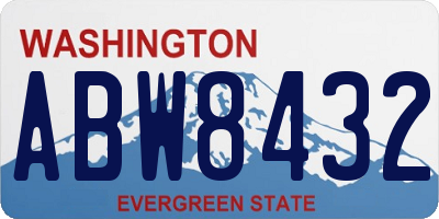 WA license plate ABW8432