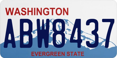 WA license plate ABW8437