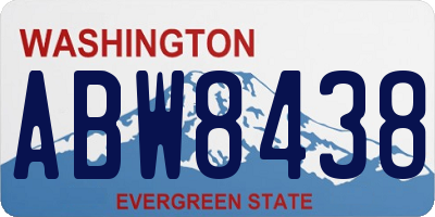 WA license plate ABW8438