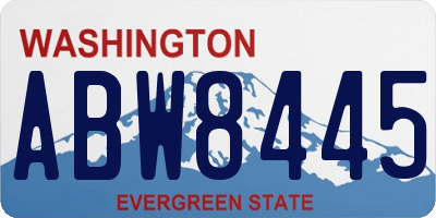 WA license plate ABW8445