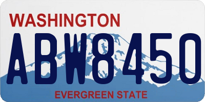WA license plate ABW8450
