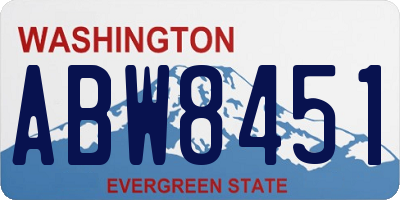 WA license plate ABW8451