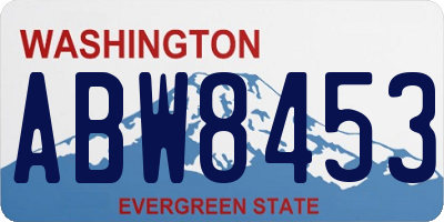 WA license plate ABW8453