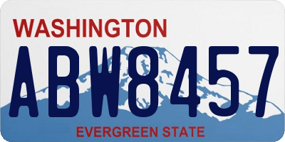 WA license plate ABW8457