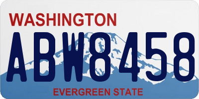 WA license plate ABW8458