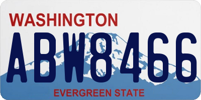 WA license plate ABW8466