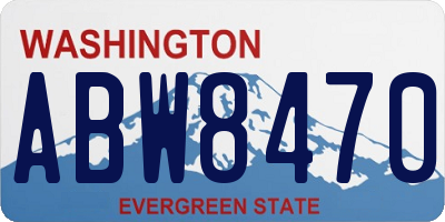 WA license plate ABW8470