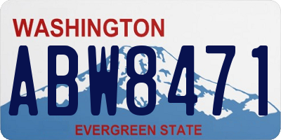 WA license plate ABW8471