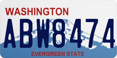 WA license plate ABW8474