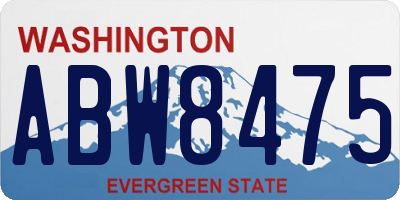 WA license plate ABW8475