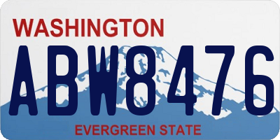 WA license plate ABW8476