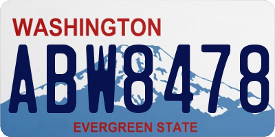 WA license plate ABW8478