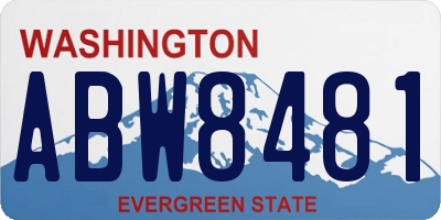 WA license plate ABW8481