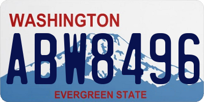 WA license plate ABW8496