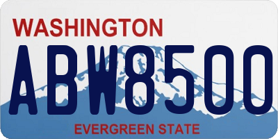 WA license plate ABW8500