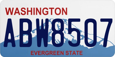 WA license plate ABW8507