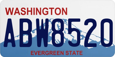 WA license plate ABW8520