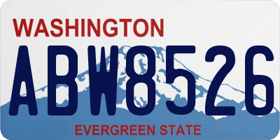 WA license plate ABW8526