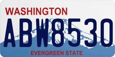 WA license plate ABW8530
