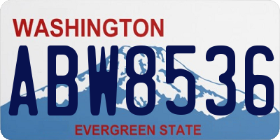 WA license plate ABW8536