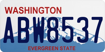 WA license plate ABW8537