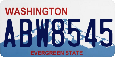 WA license plate ABW8545