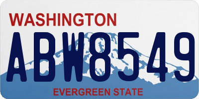 WA license plate ABW8549