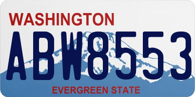WA license plate ABW8553
