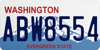 WA license plate ABW8554