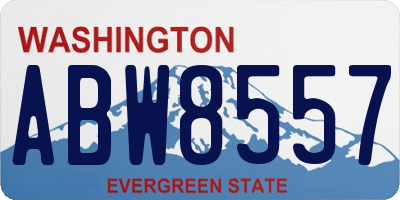 WA license plate ABW8557