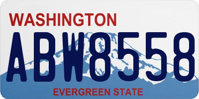 WA license plate ABW8558