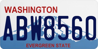 WA license plate ABW8560